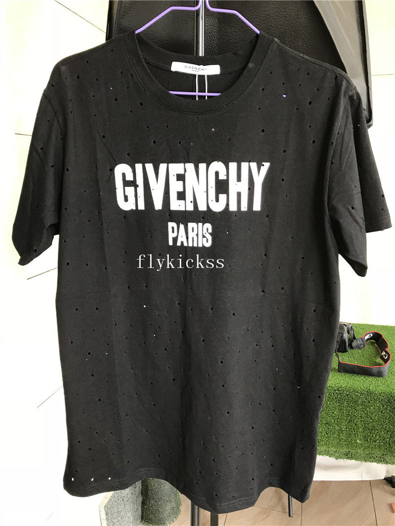 Givenchy Black T Shirt With Small Hole